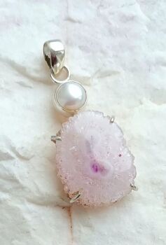 Pale pink sterling silver crystal