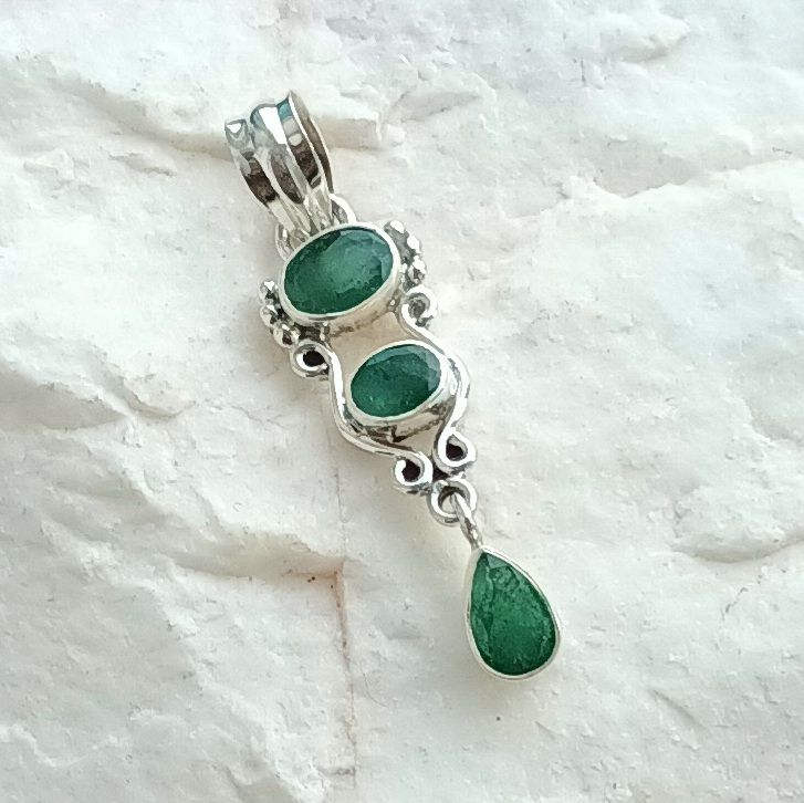 Green Onyx Sterling Silver Gemstone Pendant