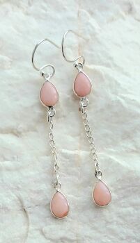 Pink opal sterling silver jewellery