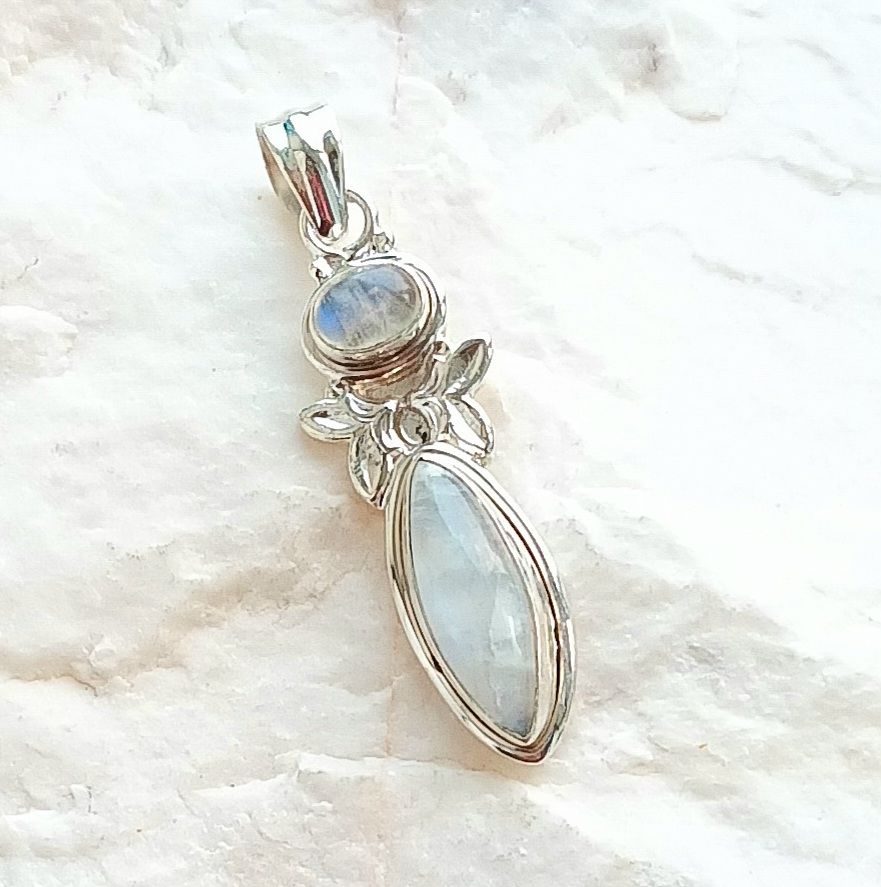 Moonstone Gem Sterling Silver Pendant