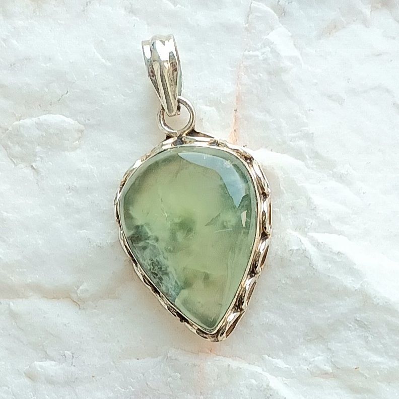 Moss Agate Sterling Silver Gem Pendant