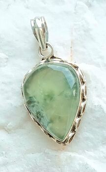 Moss agate crystal pendant