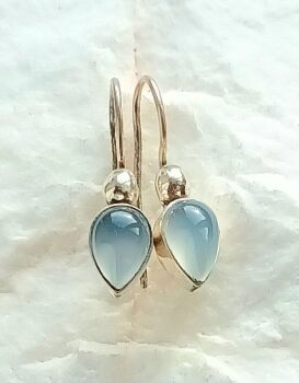 Blue chalcedony sterling silver earrings