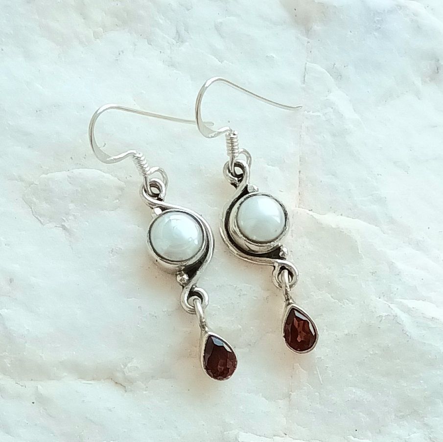 Garnet Gorgeous Crystal Gemstone Earrings