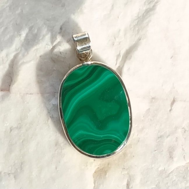 Malachite Marvellous Sterling Silver Gemstone Pendant