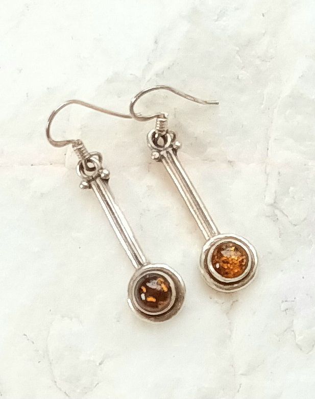 Baltic Amber Stunning Sterling Silver Earrings