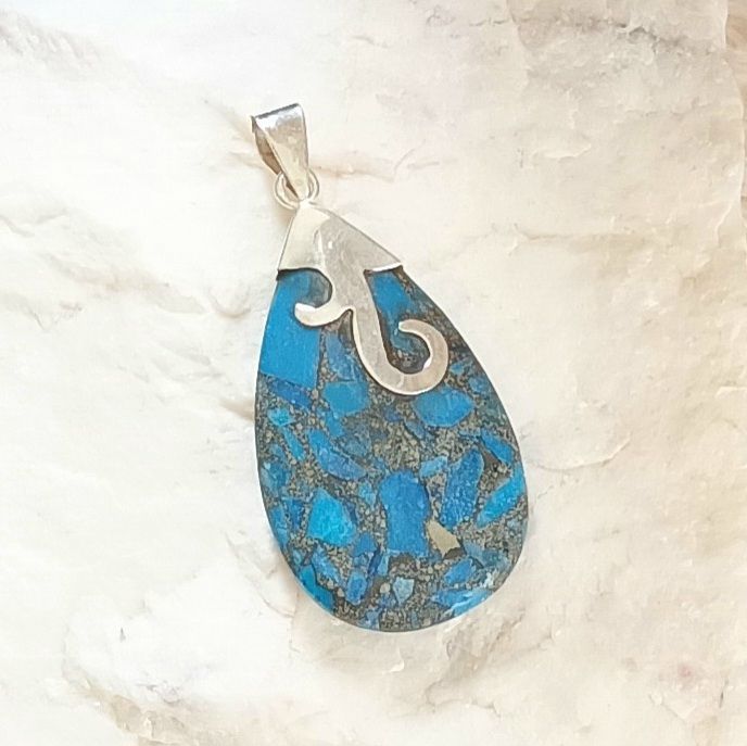 Turquoise Jasper Stunning Sterling Silver Pendant