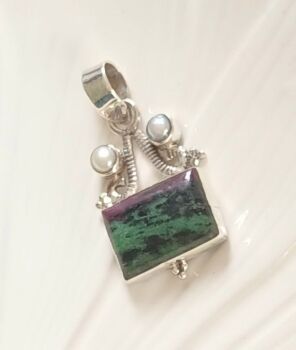 Ruby zoisite pendant