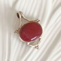 Sterling silver carnelian gem pendant