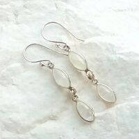 Moonstone dangle sterling silver earrings