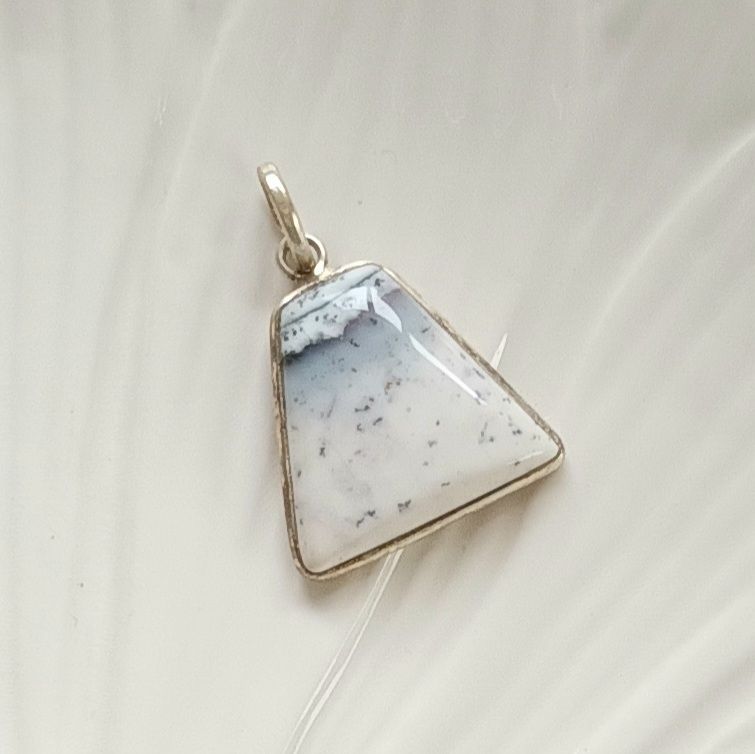 Grey Agate Sterling Silver Gemstone Pendant