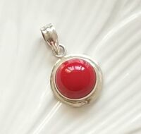 Coral jade crystal pendant