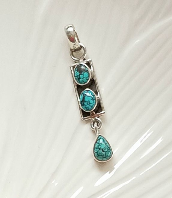 Turquoise Stylish Gemstone Sterling Silver Pendant