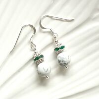 Dendritic agate sterling silver earrings