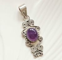 Amethyst silver gem pendant