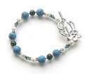 Turquoise And Azurite Gemstone Sterling Silver Bracelet