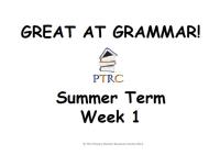 Year 3/4 Great at Grammar - Summer Term Pack
