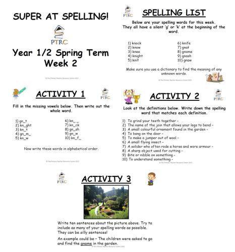 Year 1/2 Super at Spelling - Spring Term Pack