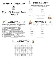 Year 1/2 Super at Spelling - Summer Term Pack