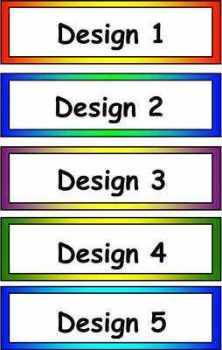 Blank Classroom Tray Labels - Coloured Border