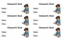 Homework Book Label