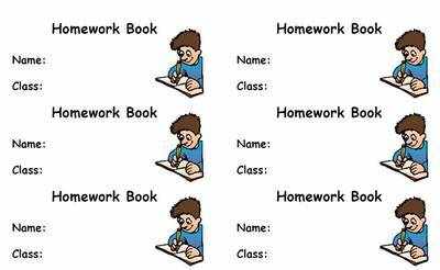 Homework Book Label