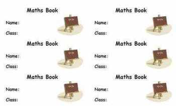 Maths Book Label