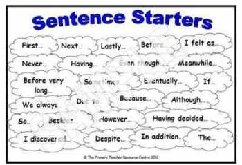 Sentence Starter Mat