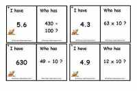 Multiplying & Dividing by 10 and 100 Loop Cards
