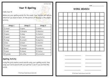 Year 5 Weekly Spelling Pack 2