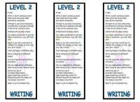 Level 2 Writing Bookmark