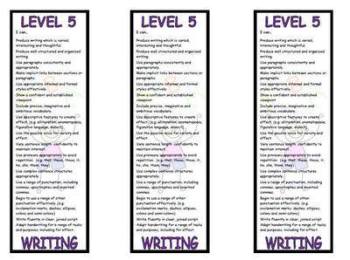 Level 5 Writing Bookmark
