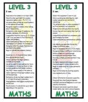 Level 3 Maths Bookmark