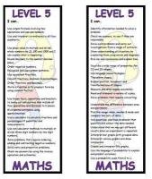 Level 5 Maths Bookmark