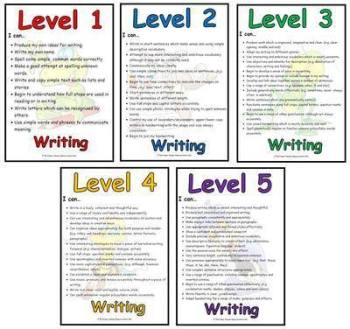 Level 1 - 5  Writing Display Posters