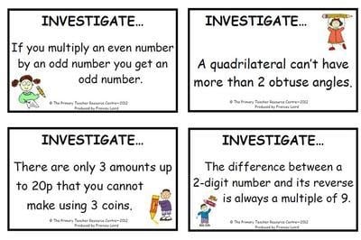 Maths Investigation Cards