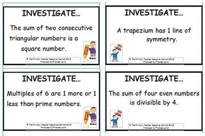 Maths Investigation Cards Pack 2