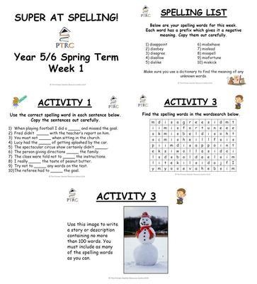 Year 5/6 Super at Spelling - Spring Term Pack