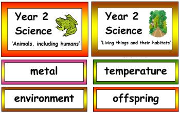 Year 2 Science Vocabulary Cards