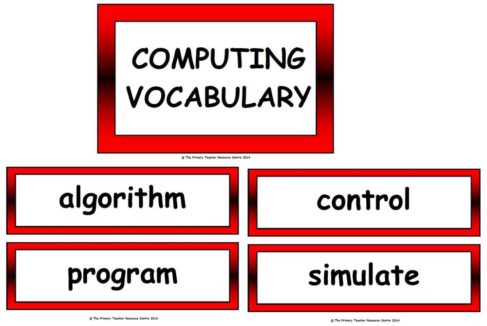 Computing and ICT Vocabulary Cards