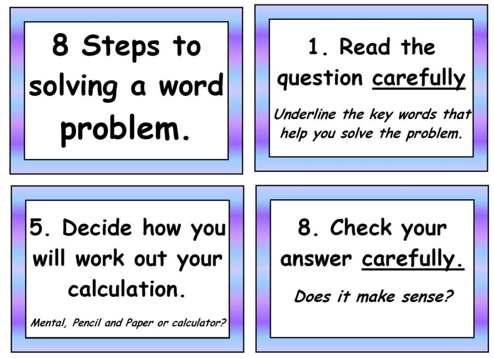 Word Problems Strategies Word Problems Strategies