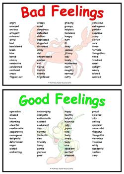 Feelings Adjective Resource Mats