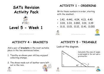 SATs Revision Activity Pack - Level 5