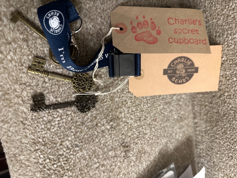 Secret cupboards keys plus lanyard