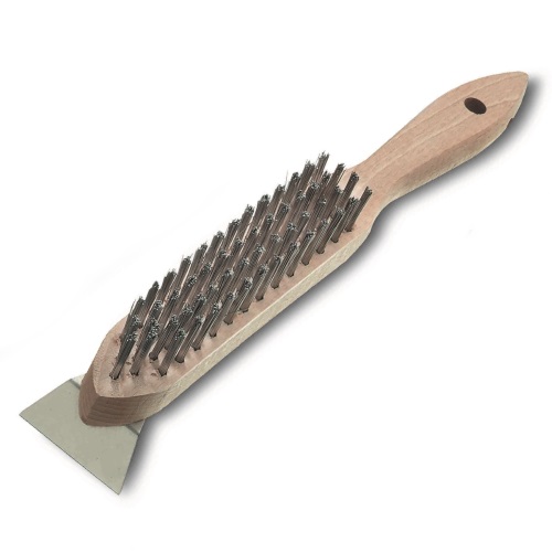 <!-- 048 -->Steel Wire Brush 6 Row with Scraper (High Quality)
