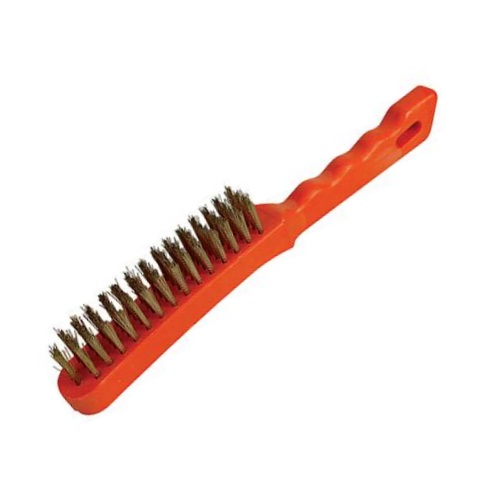 <!-- 030 -->Brassed Wire Hand Brush 4 Row  with Plastic Handle