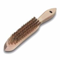 <!-- 025 -->Brass Wire Brush 4 Row - 0.35 Heavy Gauge Crimped Brass Wire