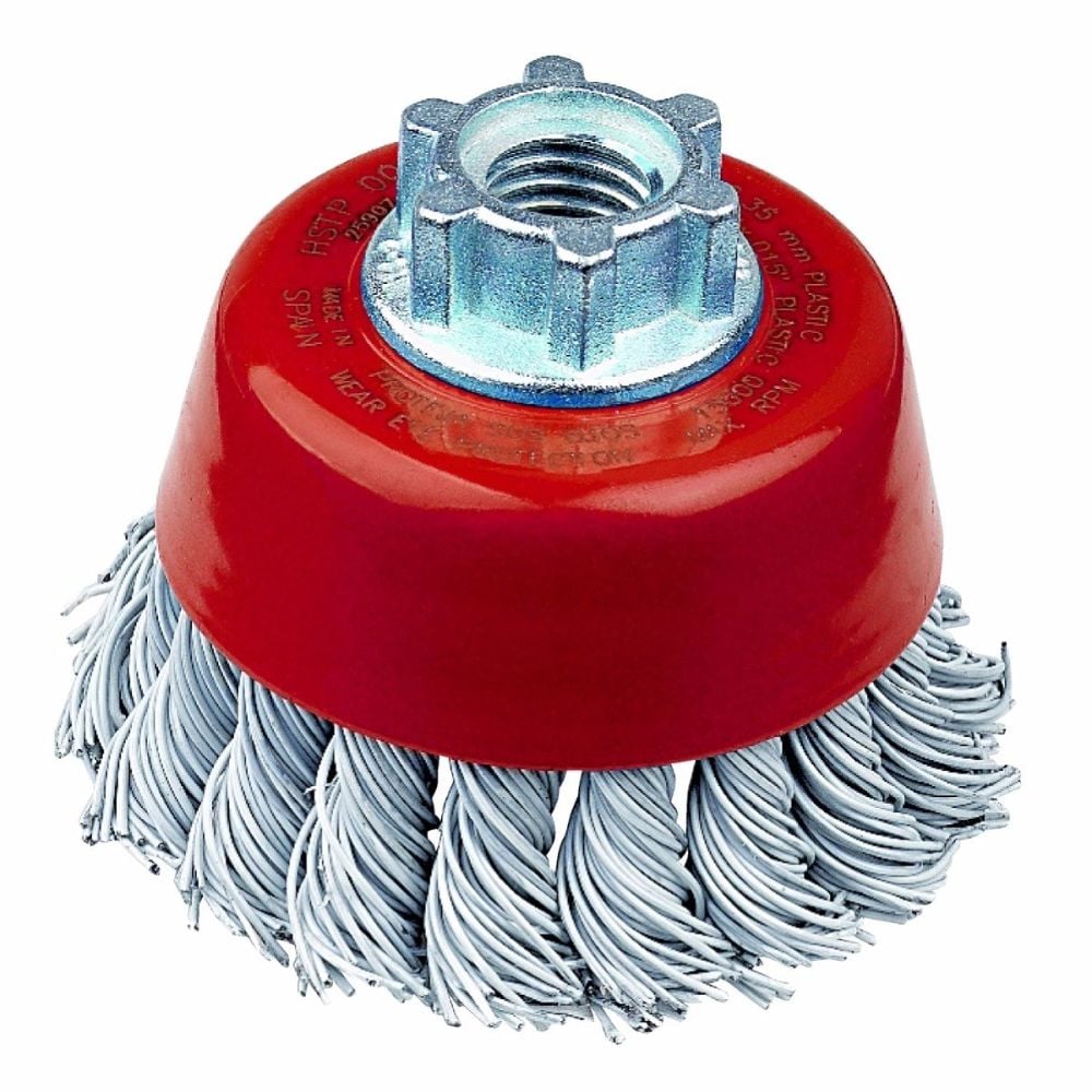 <!-- 002 -->Laminated Steel Twist Knot Cup Brush 65mm