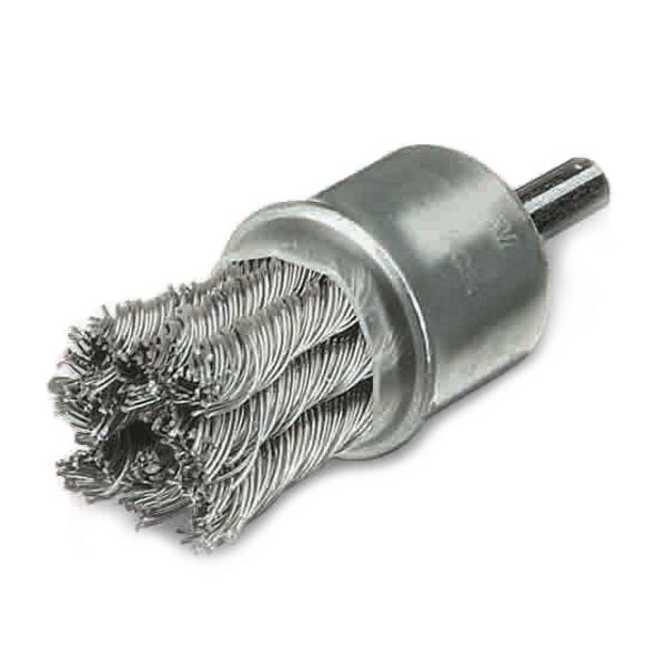 <!-- 053 -->Twist Knot Wire End Brush 22mm - 0.35 Heavy Gauge Steel Wire