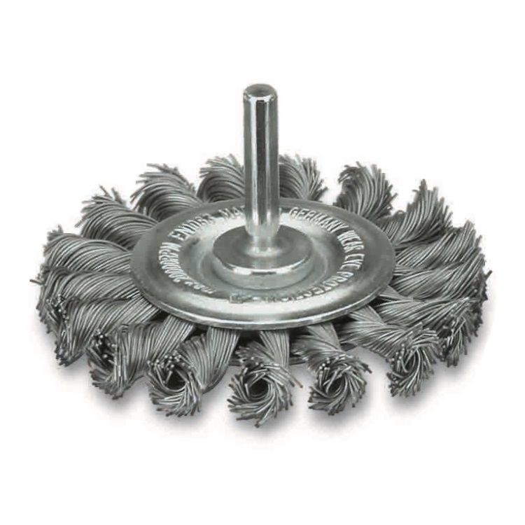 <!-- 085 -->Twist Knot Stainless Wire Wheel 75mm with 6mm Arbor